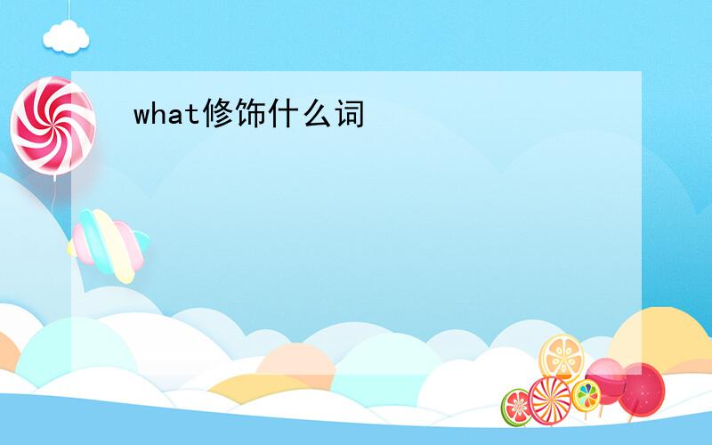 what修饰什么词