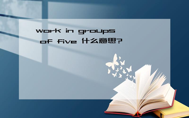 work in groups of five 什么意思?