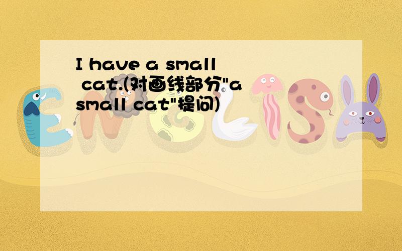I have a small cat.(对画线部分