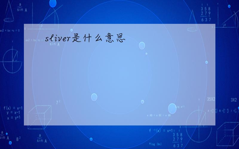 sliver是什么意思