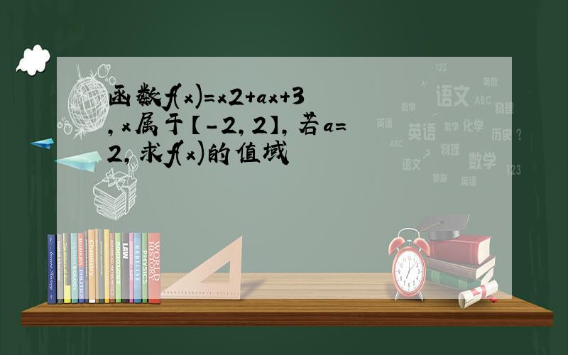 函数f(x)=x2+ax+3,x属于【-2,2】,若a=2,求f(x)的值域