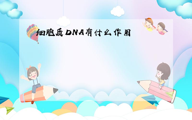 细胞质DNA有什么作用