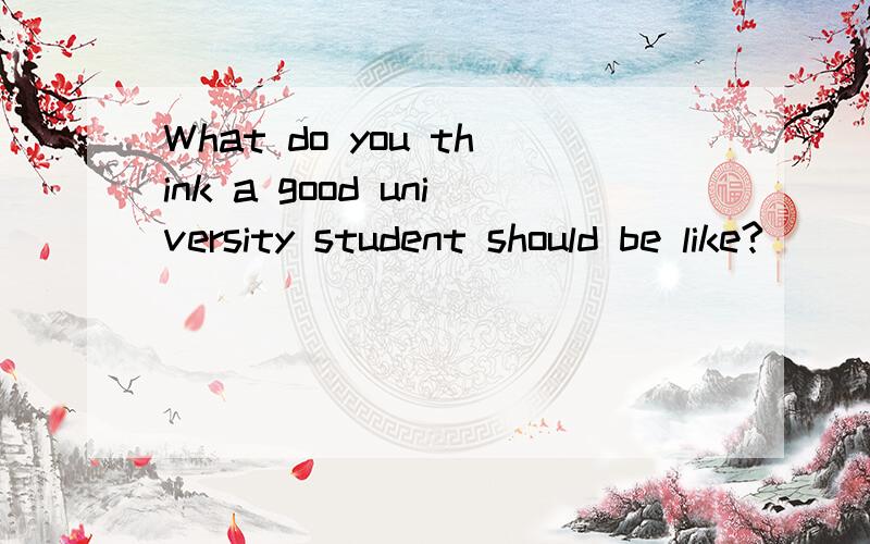 What do you think a good university student should be like?