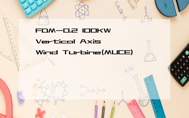 FDM-0.2 100KW Vertical Axis Wind Turbine(MUCE)