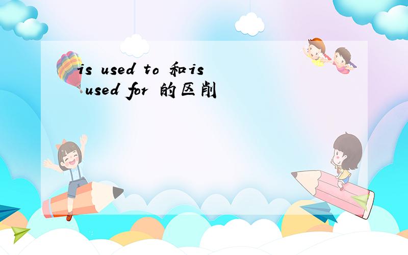 is used to 和is used for 的区削