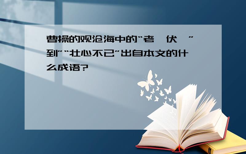 曹操的观沧海中的“老骥伏枥”到”“壮心不已”出自本文的什么成语?