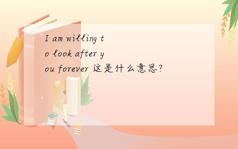 I am willing to look after you forever 这是什么意思?