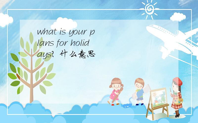 what is your plans for holidays? 什么意思