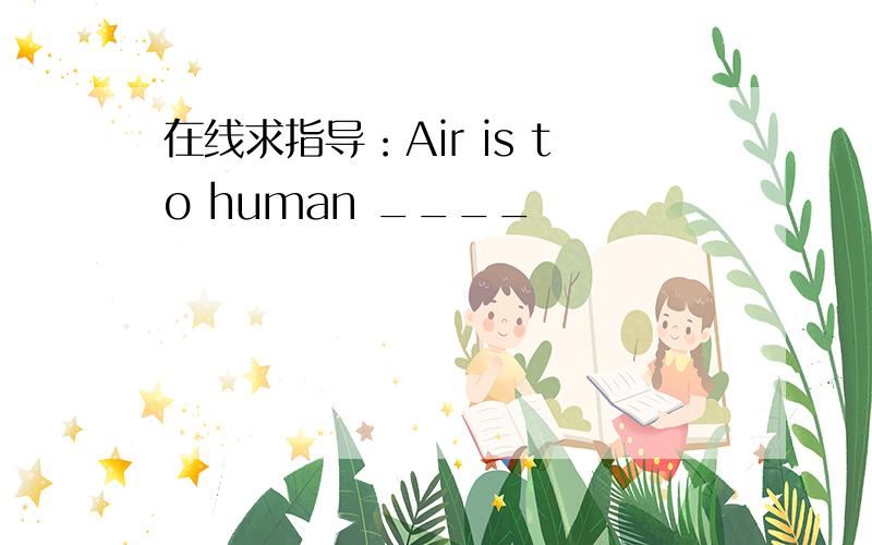 在线求指导：Air is to human ____