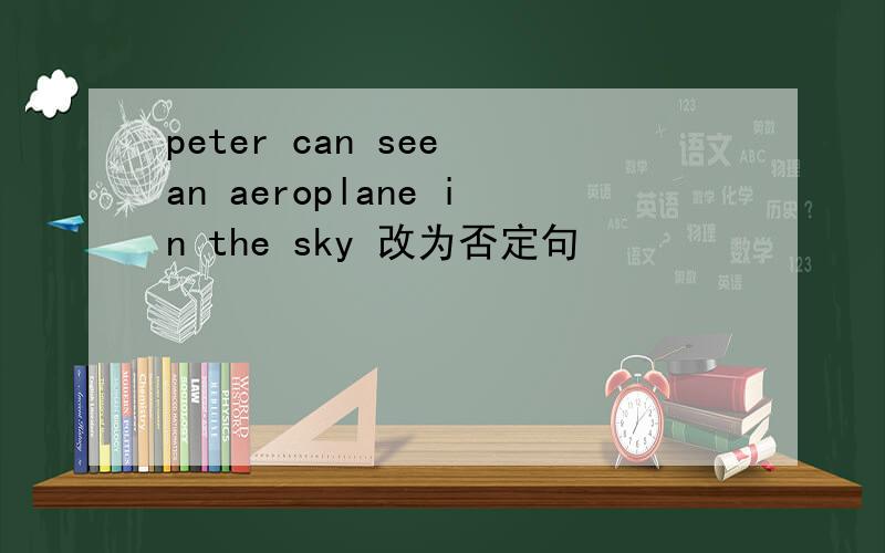 peter can see an aeroplane in the sky 改为否定句