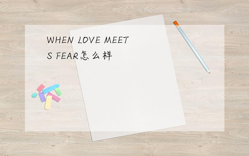 WHEN LOVE MEETS FEAR怎么样