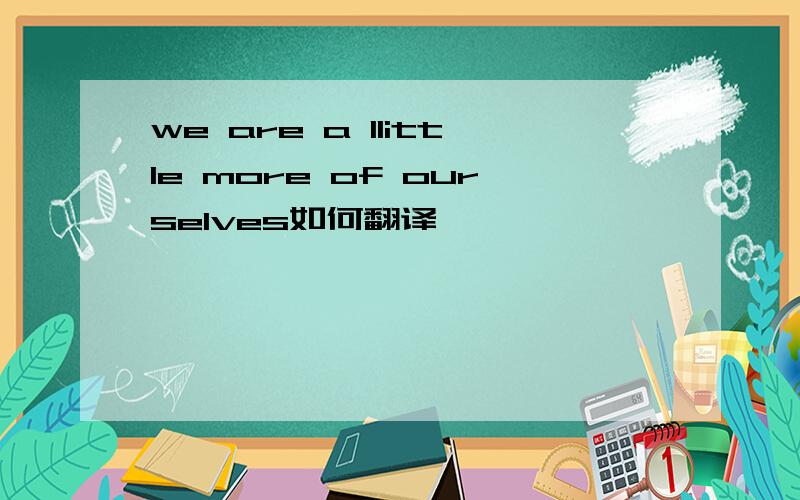 we are a llittle more of ourselves如何翻译