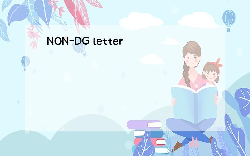 NON-DG letter