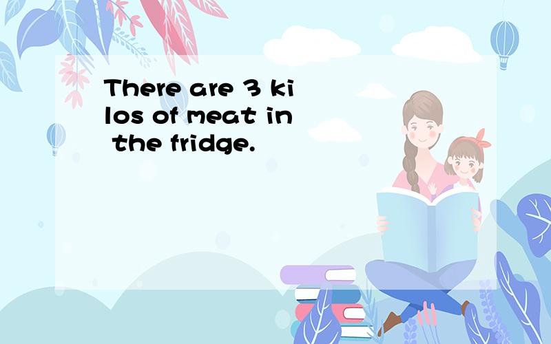 There are 3 kilos of meat in the fridge.