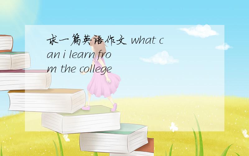 求一篇英语作文 what can i learn from the college