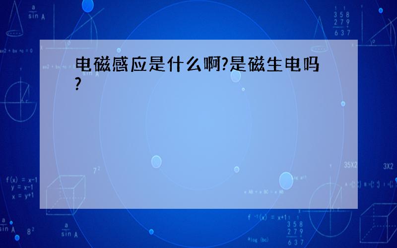 电磁感应是什么啊?是磁生电吗?