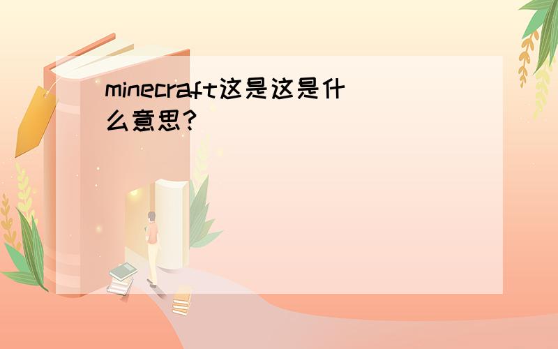 minecraft这是这是什么意思?