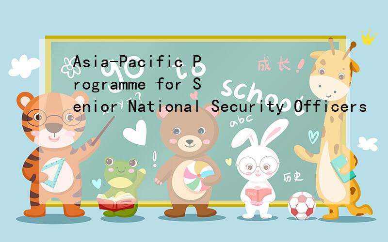 Asia-Pacific Programme for Senior National Security Officers